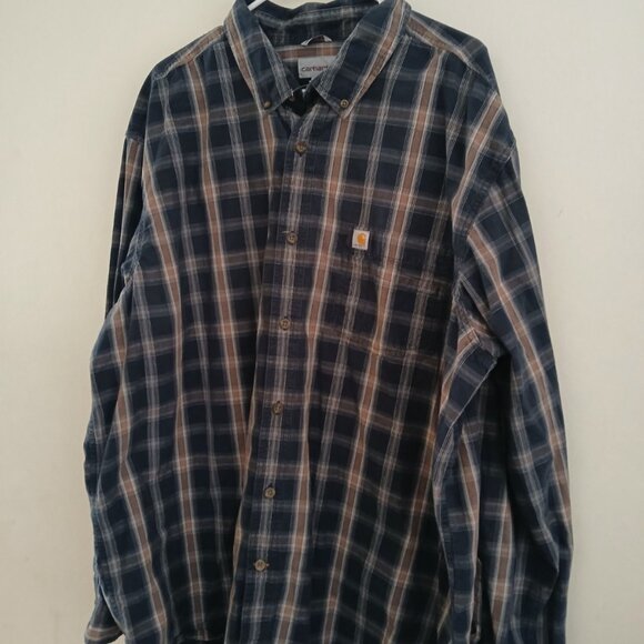 Carhartt Plaid Flannel Button Up Relaxed Fit Workwear Grunge Streetwear Mens 3XL - Picture 2 of 6